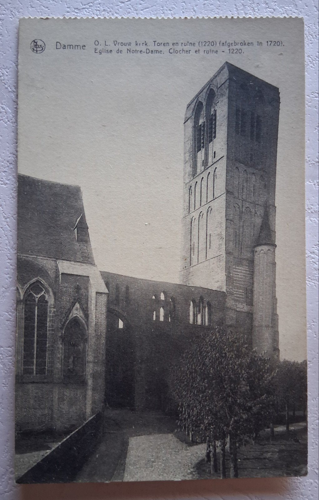vintage Postkaart Olv. Kerk van Damme, Ophalen of Verzenden