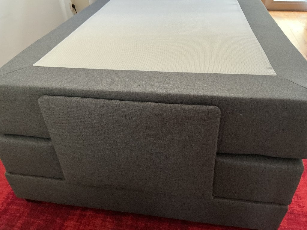 Lit, 100 cm, Gris, Tissu, Queen size