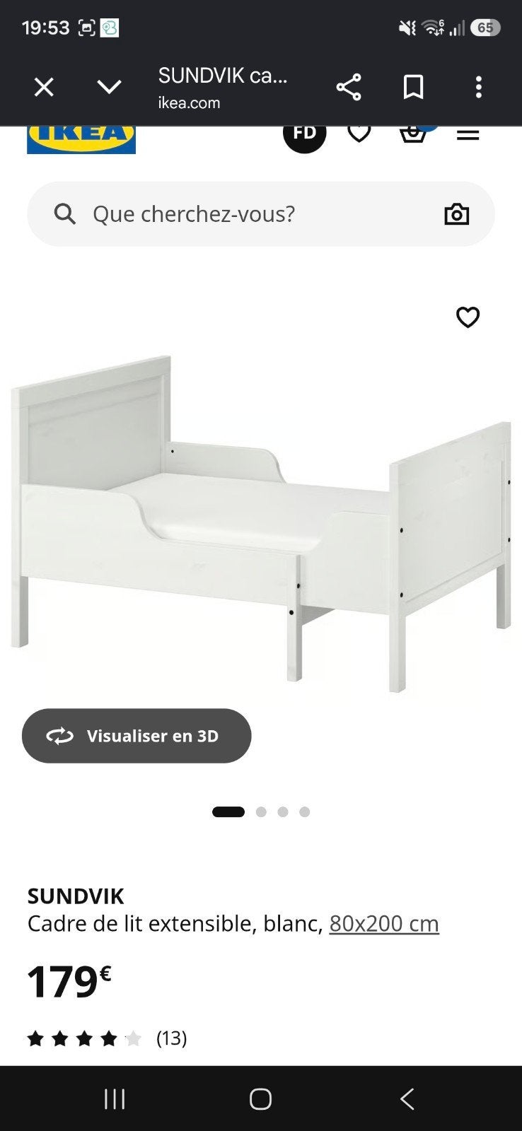 lit enfant extensible, Kinderen en Baby's, Ophalen, Gebruikt, Lattenbodem