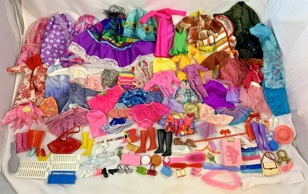 Barbie Kleding Accessoires Schoenen Tassen 80s 90s partij, Overige thema's, Verzenden, Lego, Zo goed als nieuw