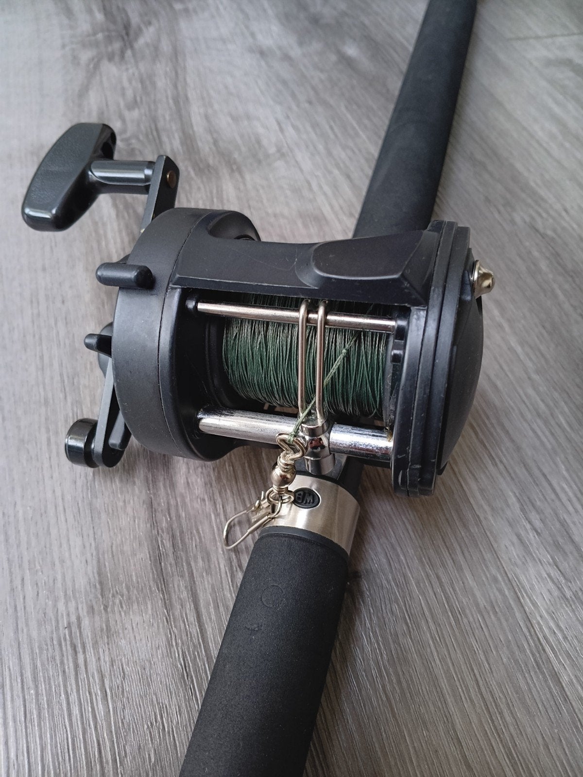 boothengel met reel en toebehoren
voor het zware werk !!!, Watersport en Boten, Ophalen of Verzenden, Zo goed als nieuw, Complete set
