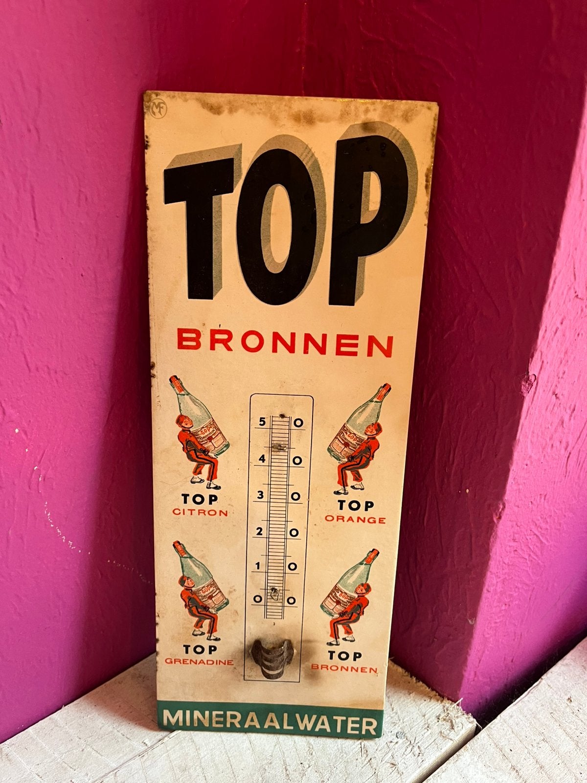 Thermomètre top bronnen, Collections, Enlèvement ou Envoi, Utilisé, Panneau publicitaire