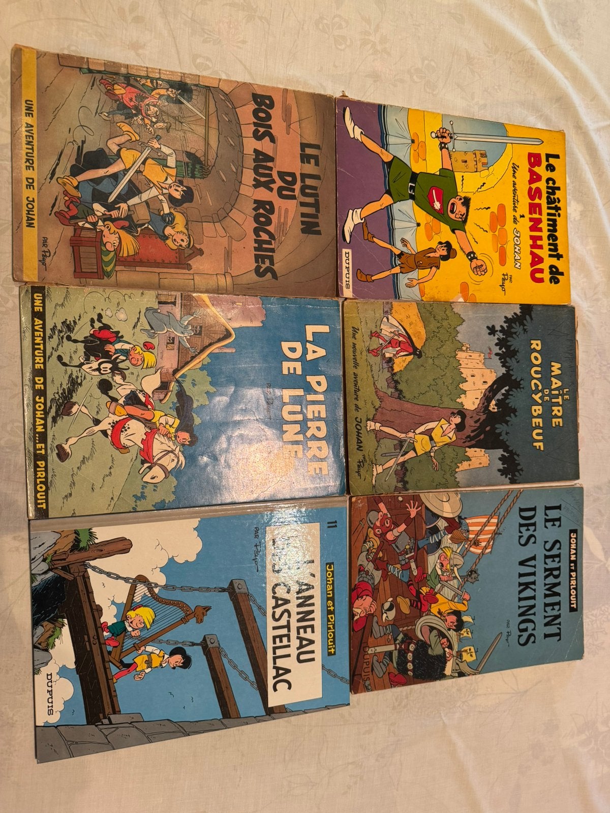 6 bandes dessinées de Johan et Pirlouit, Livres, Humour, Utilisé, Autres types, Enlèvement