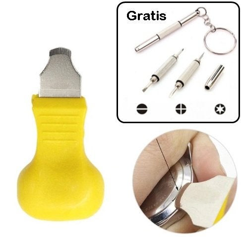 Horloge Opener plus GRATIS Schroevendraaierset, Ophalen of Verzenden, Nieuw, Geel