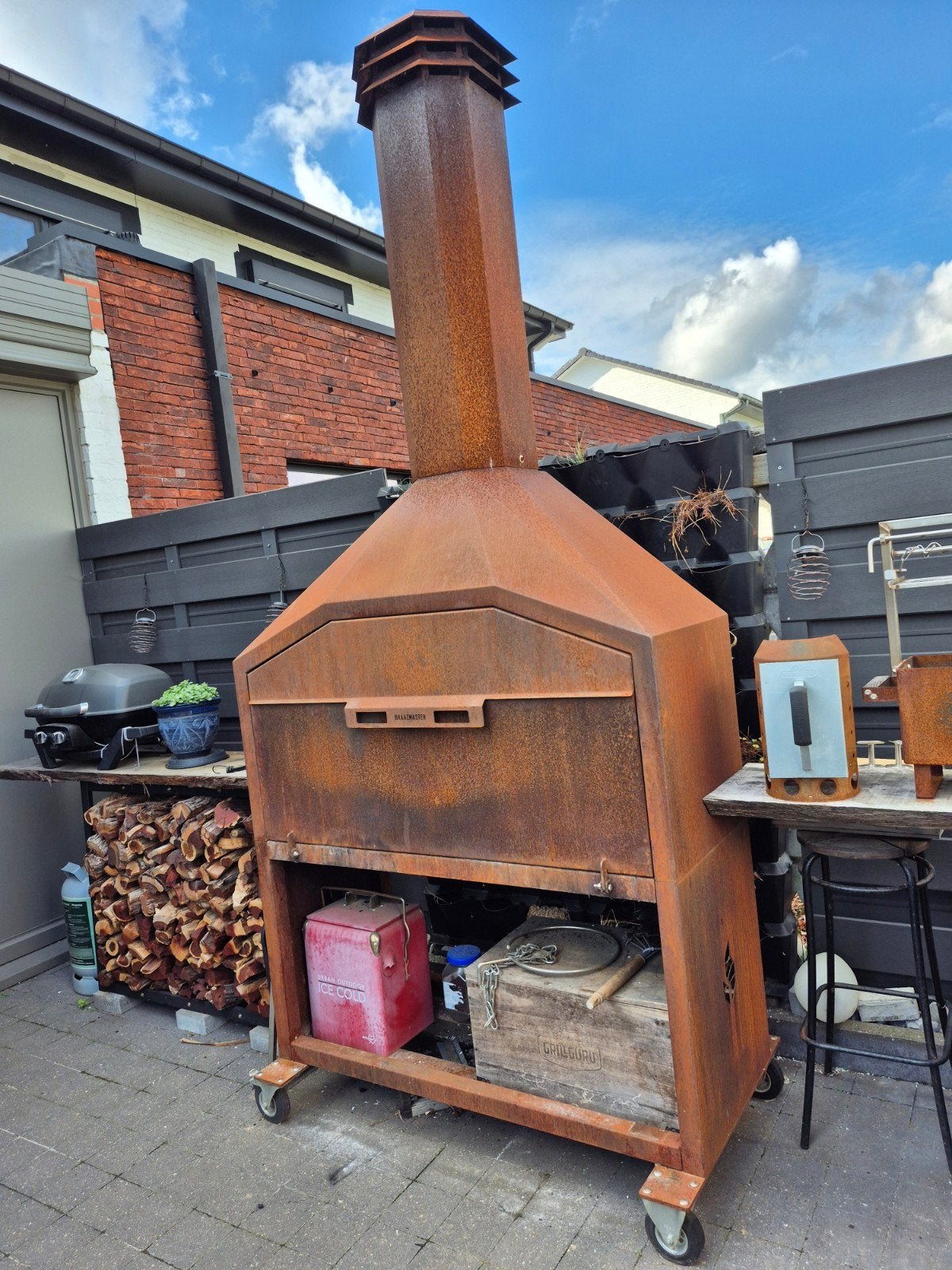 braaimaster FS1200 cortenstaal, Tuin en Terras, Ophalen, Gebruikt