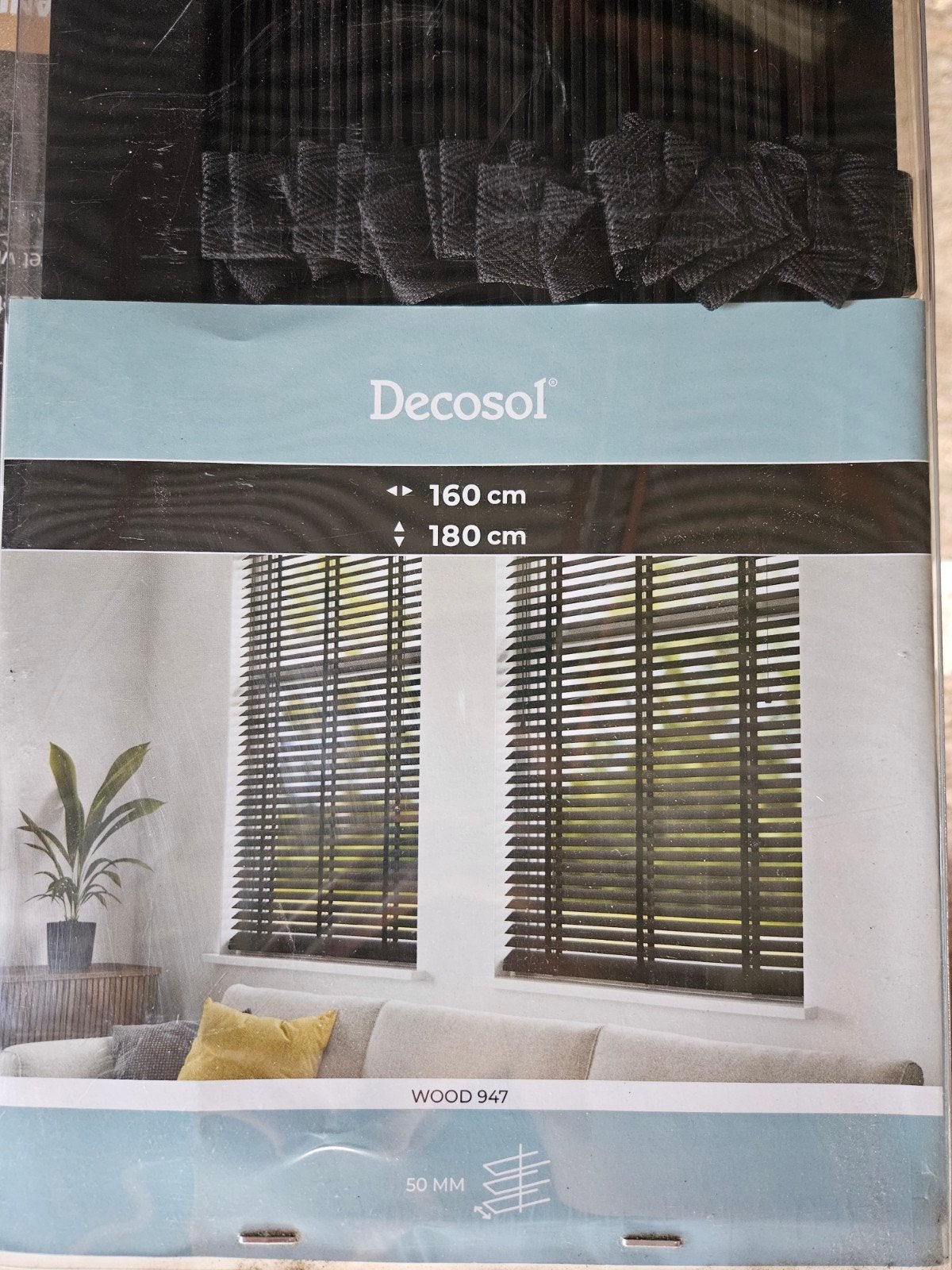 Decosol houten jaloezieën, Huis en Inrichting, Ophalen, Jaloezie, Zwart, Hout