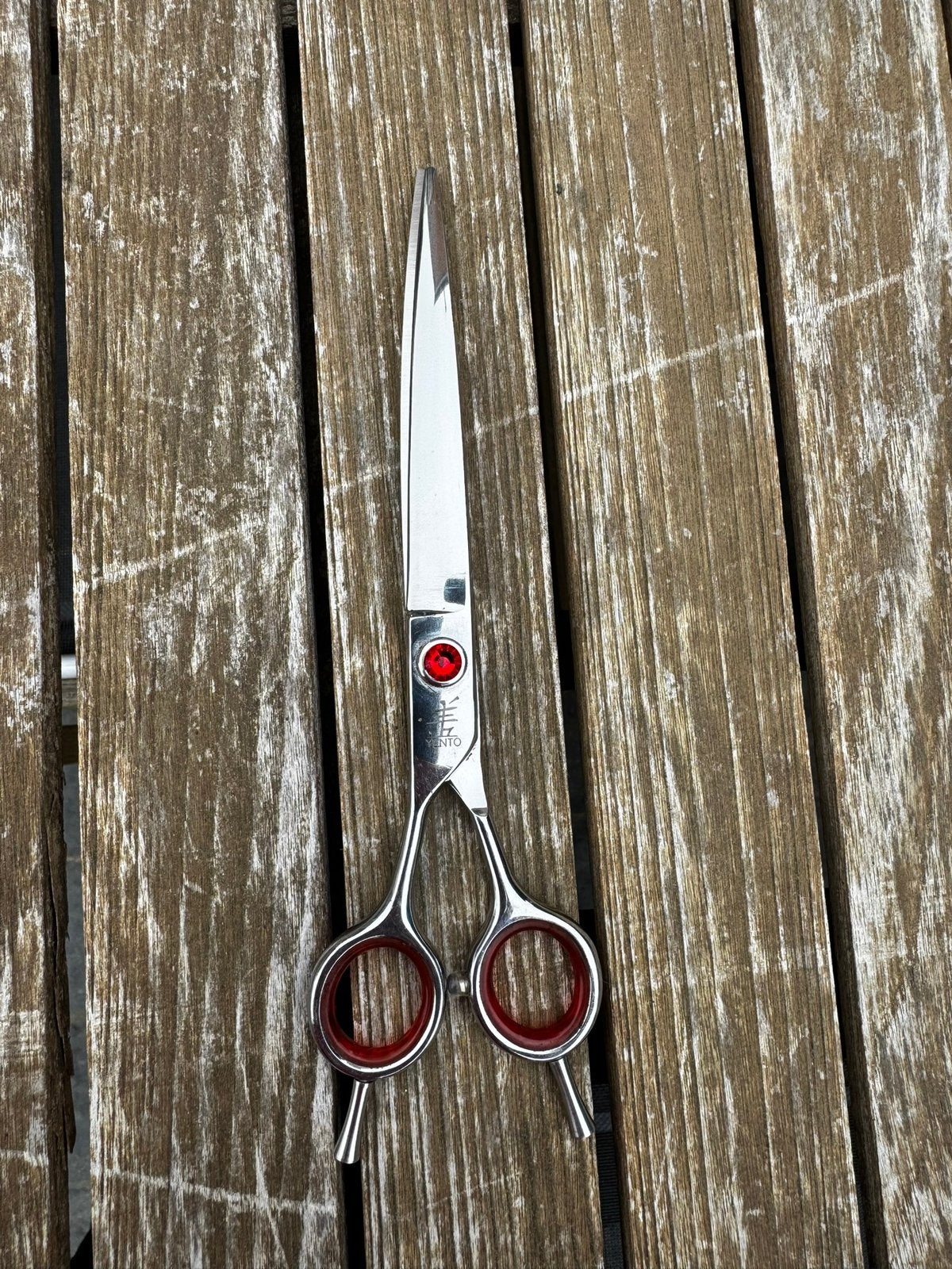 Yento prime 19cm 7,5” gebogen linkshandige schaar, Dieren en Toebehoren, Ophalen of Verzenden, Zo goed als nieuw