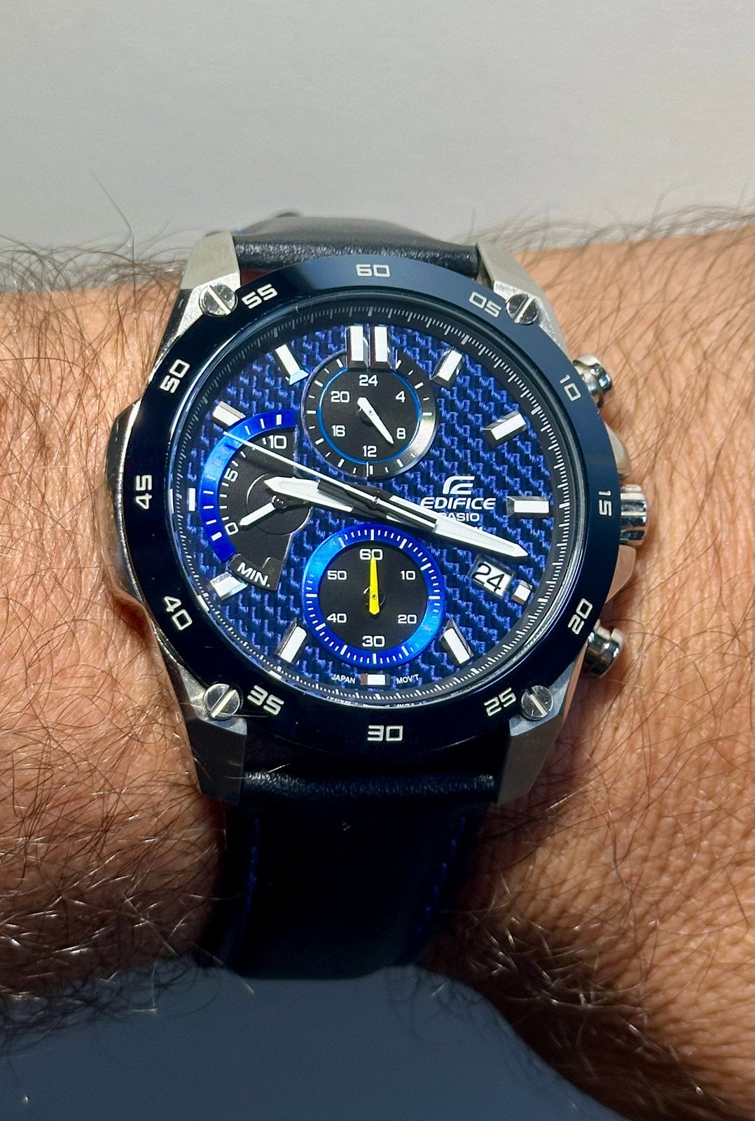 Montre homme Casio Edifice chronographe, Montre-bracelet, Casio, Enlèvement ou Envoi, Cuir