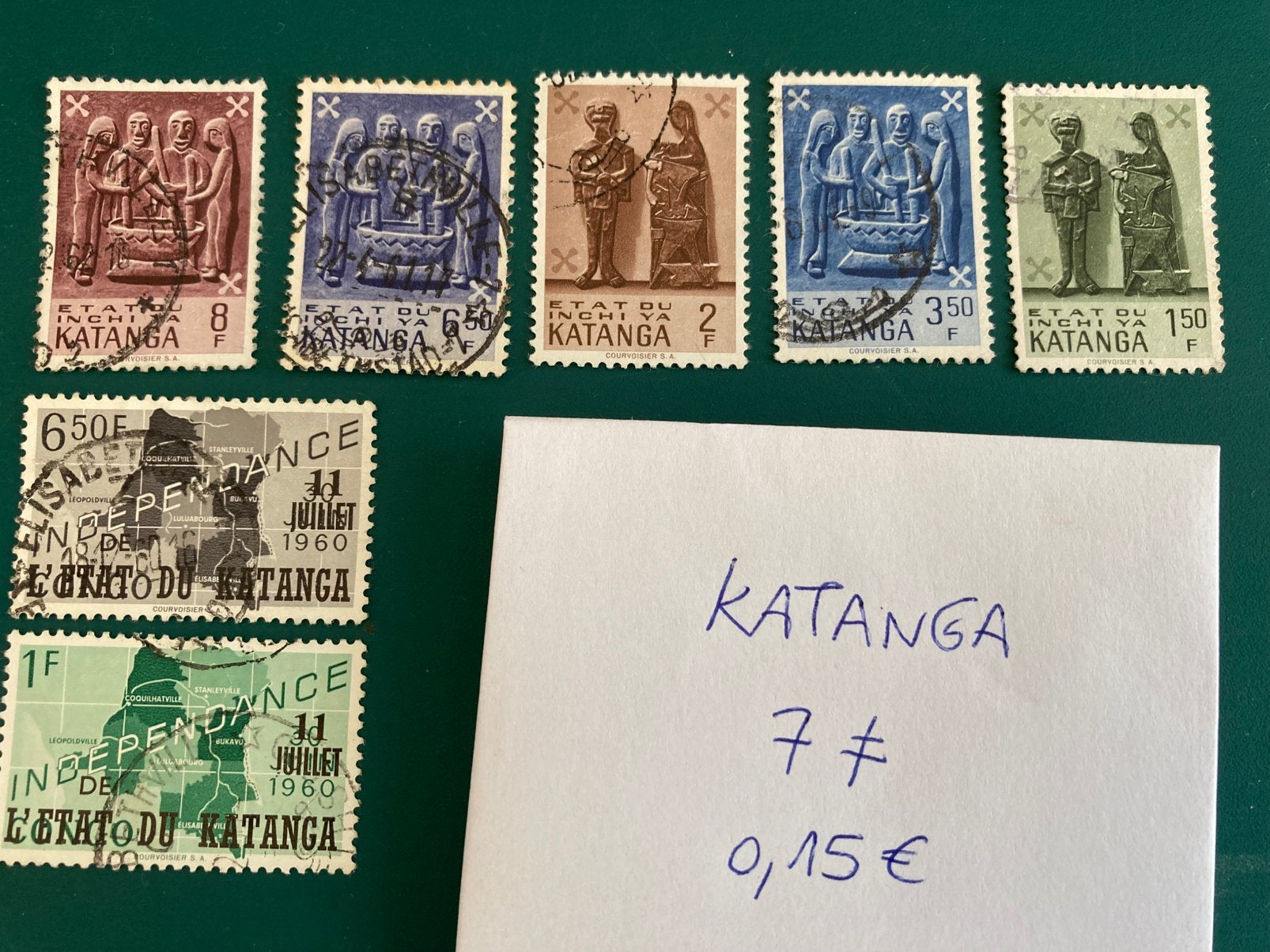 Lot de timbres du Katanga, Enlèvement ou Envoi, Affranchi
