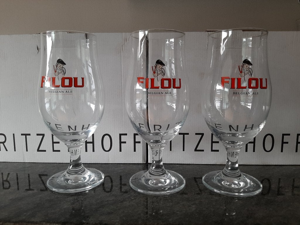 Filou bierglazen, Verzamelen, Ophalen, Nieuw, Bierglas