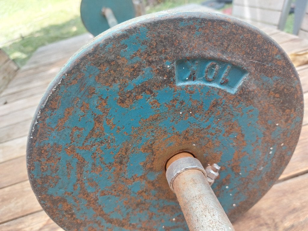 Barre de musculation 20 kg complète (avec disques), Sports & Fitness, Enlèvement, Utilisé, Bras, Barre d'haltères