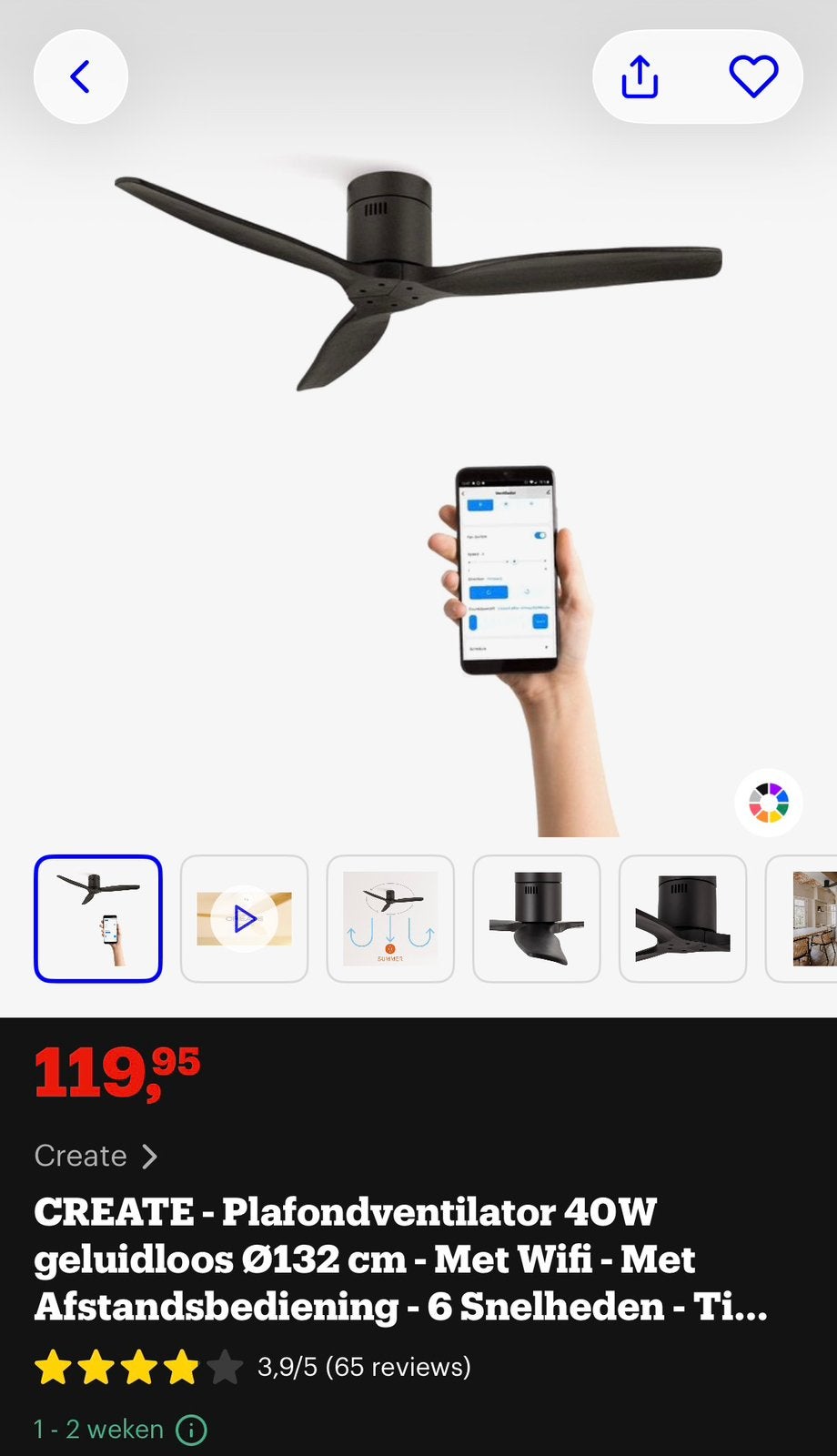 CREATE - Plafondventilator, Electroménager, Ventilateurs, Enlèvement, Neuf, Ventilateur de plafond