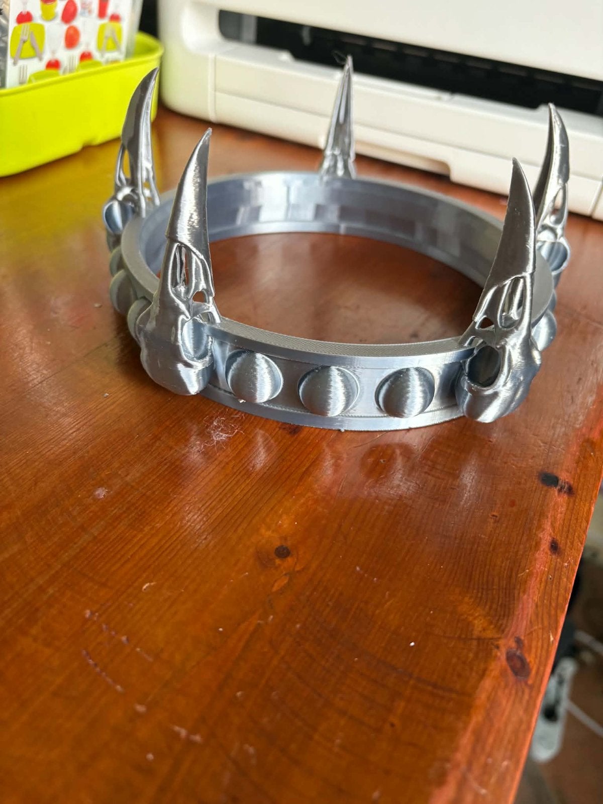 3D print raven viking kroon, Verzenden, Zilver