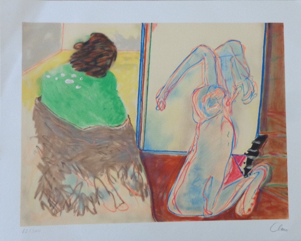 HUGO CLAUS / VERSCHIJNINGEN / KLEURLITHO / 47x57cm / SIG, Signé, Enlèvement ou Envoi