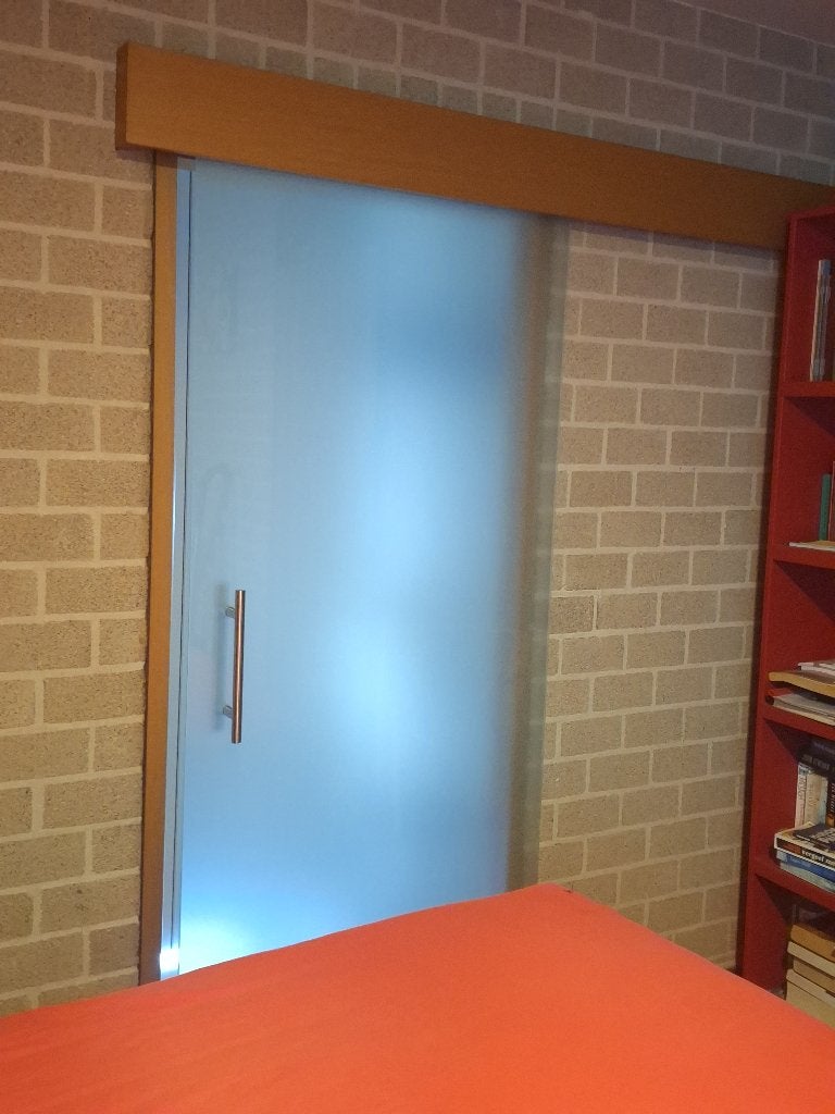 Glazen schuifdeur, Doe-het-zelf en Bouw, Ophalen, Gebruikt, 80 tot 100 cm, Binnendeur