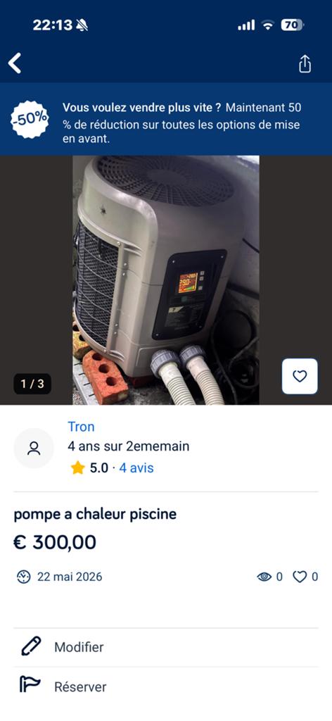 pompe a chaleur piscine, Enlèvement, Utilisé, Piscines hors sol, 80 à 120 cm