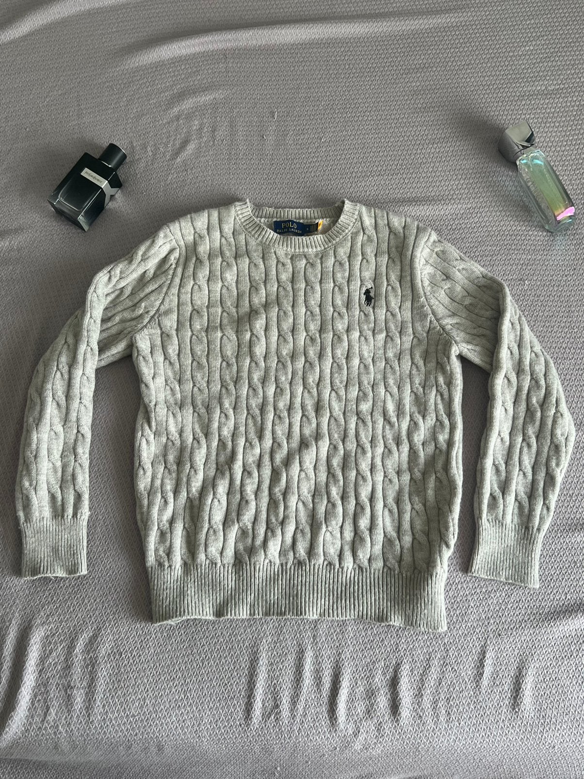 Ralph lauren originele grijze knit, Kleding | Heren, Truien en Vesten, Ophalen of Verzenden, Nieuw, Maat 46 (S) of kleiner, Grijs