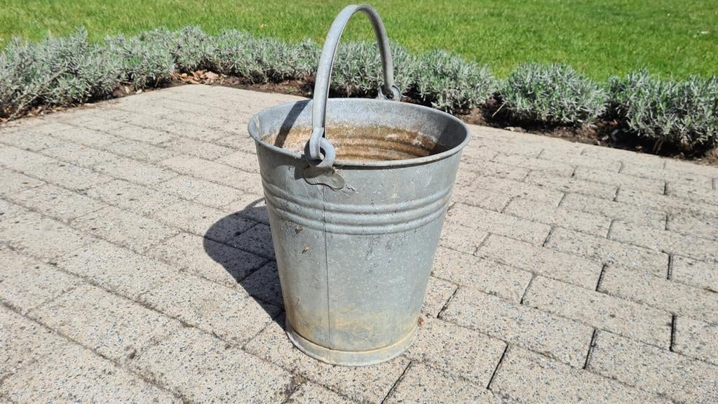 Zinken bloempotten/bakken/gieter/emmer, Tuin en Terras, Ophalen