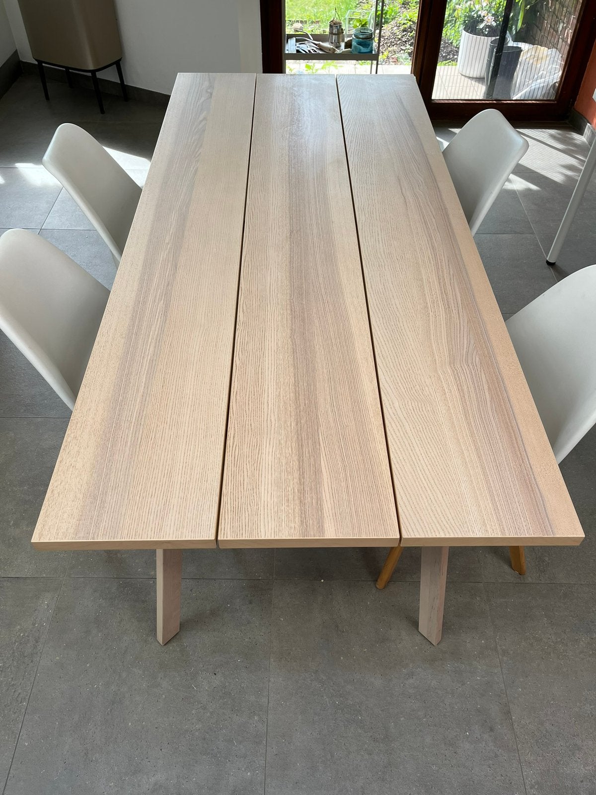 Tafel 90x200 (incl 4 stoelen), Huis en Inrichting, Tafels | Eettafels, Ophalen, 200 cm of meer, 50 tot 100 cm