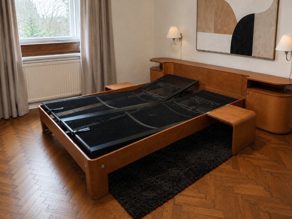 Auping Auronde 180 x 210 électrique | LIVRAISON POSSIBLE, Maison & Meubles, Connectable, Comme neuf, Brun, Enlèvement