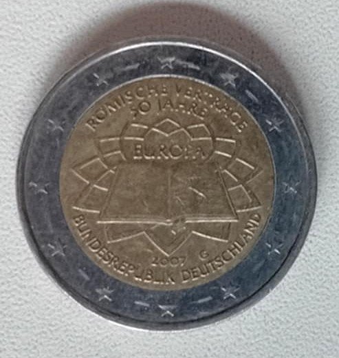 2 euromunt Duitsland 2007 (Römische Verträge), Postzegels en Munten, Ophalen, Duitsland, 2 euro, Losse munt