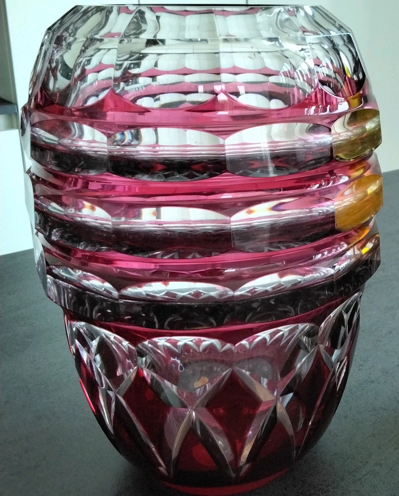 Val St Lambert - Grand vase VSL modèle Aberdeen., Antiquités & Art, Enlèvement ou Envoi