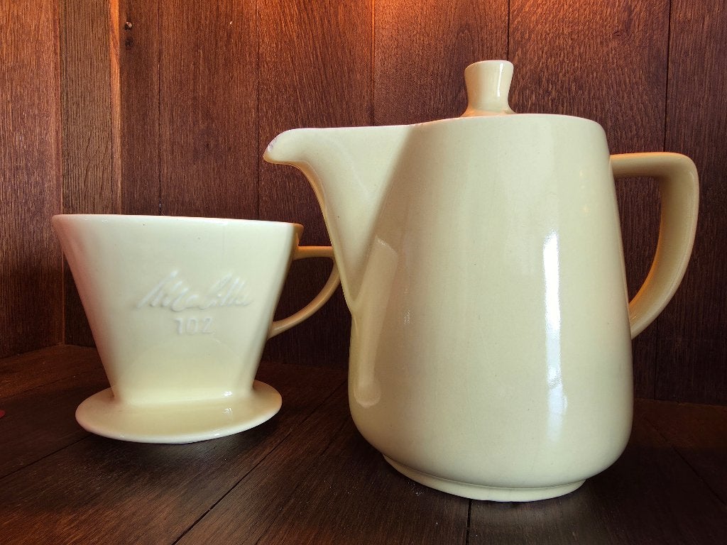 Porseleinen Koffiepot + Filter: Melitta, Enlèvement