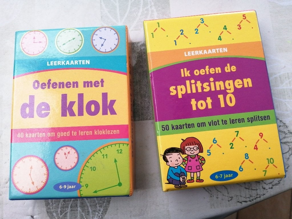 NIEUW kaarten " oefenen op splitsen en de klok leren, Kinderen en Baby's, Ophalen of Verzenden, Nieuw, Rekenen