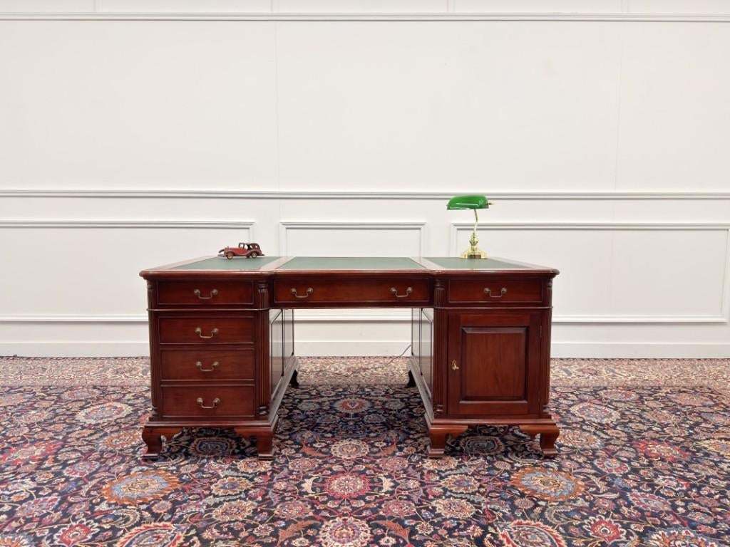 Klassiek Engels Chesterfield Bureau Partnerdesk, Ophalen