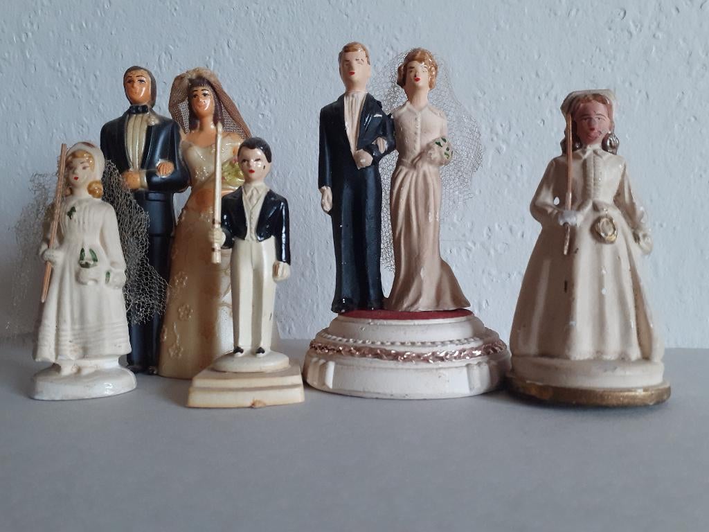 5 décorations à gâteaux vintage (1950), Collections, Collections complètes & Collections, Enlèvement