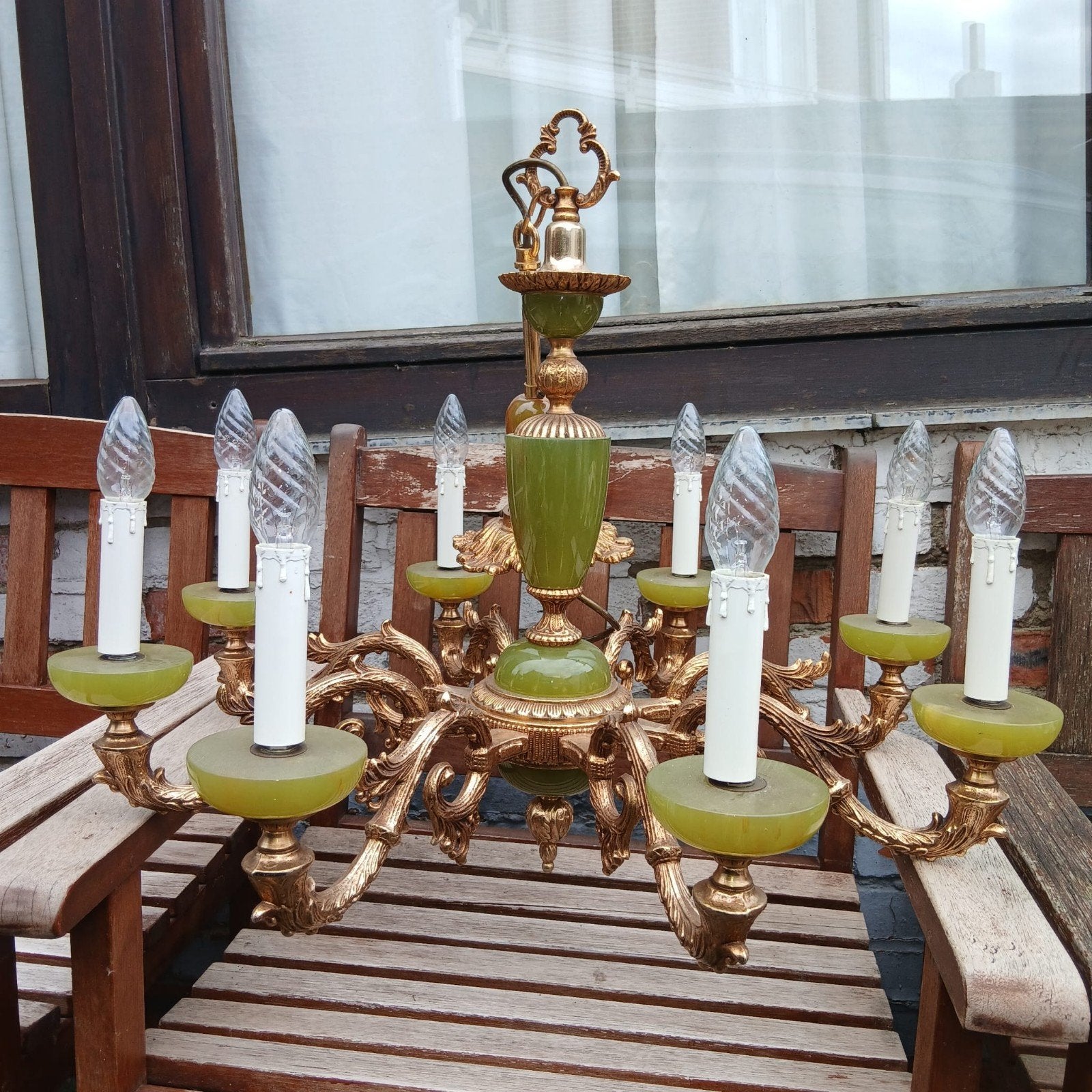 Antieke luster, Huis en Inrichting, Lampen | Kroonluchters, Ophalen of Verzenden
