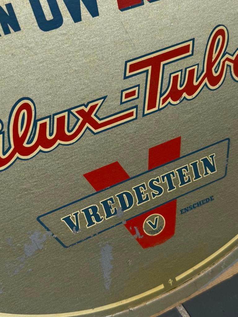 Vredestein banden reclame bord, Verzamelen, Ophalen of Verzenden, Gebruikt, Reclamebord