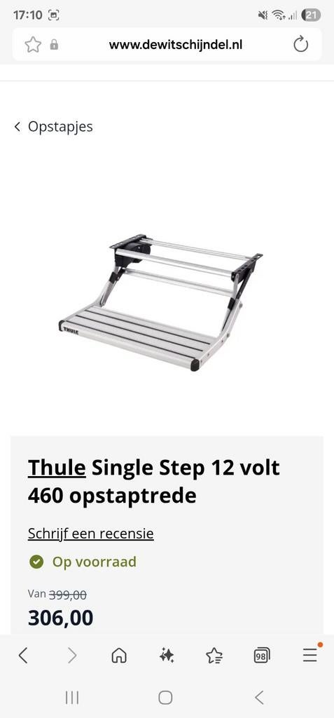 Thule single step 460, Ophalen