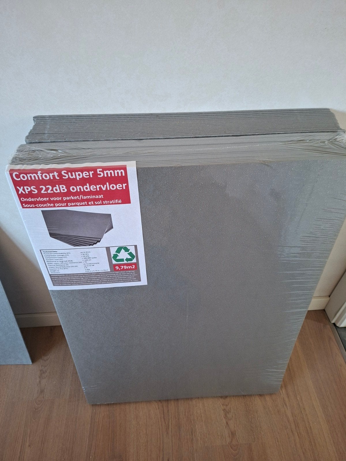 Nieuwe Comfort Super 5mm XPS 22dB ondervloer,, Ophalen of Verzenden, Nieuw, 10 m² of meer, Laminaat