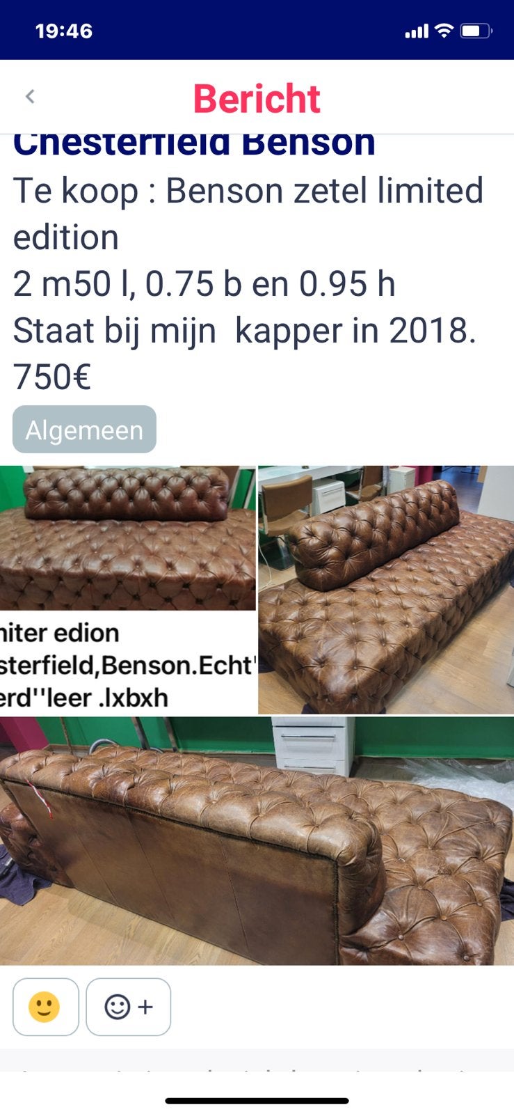 Chesterfield, Ophalen, Zo goed als nieuw