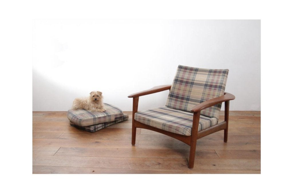 Vintage Design Fauteuil Teak + nieuwe stoffering naar wens, Antiek en Kunst, Antiek | Meubels | Stoelen en Sofa's, Ophalen