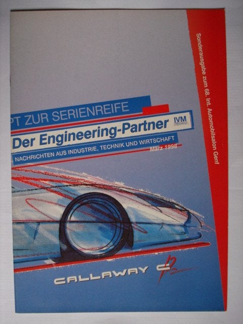 Callaway C12 IVM 03/1998 Corvette Brochure Prospekt, Livres, Envoi, Comme neuf, Chevrolet