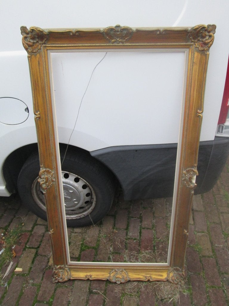 Vergulde Houten Barok Lijst - 138x78 / 120x60, Huis en Inrichting, Ophalen, Zo goed als nieuw, Hout