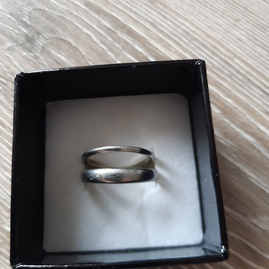 Bague en argent blanc, Handtassen en Accessoires, Ringen, Ophalen, Gebruikt, Wit, 17 tot 18
