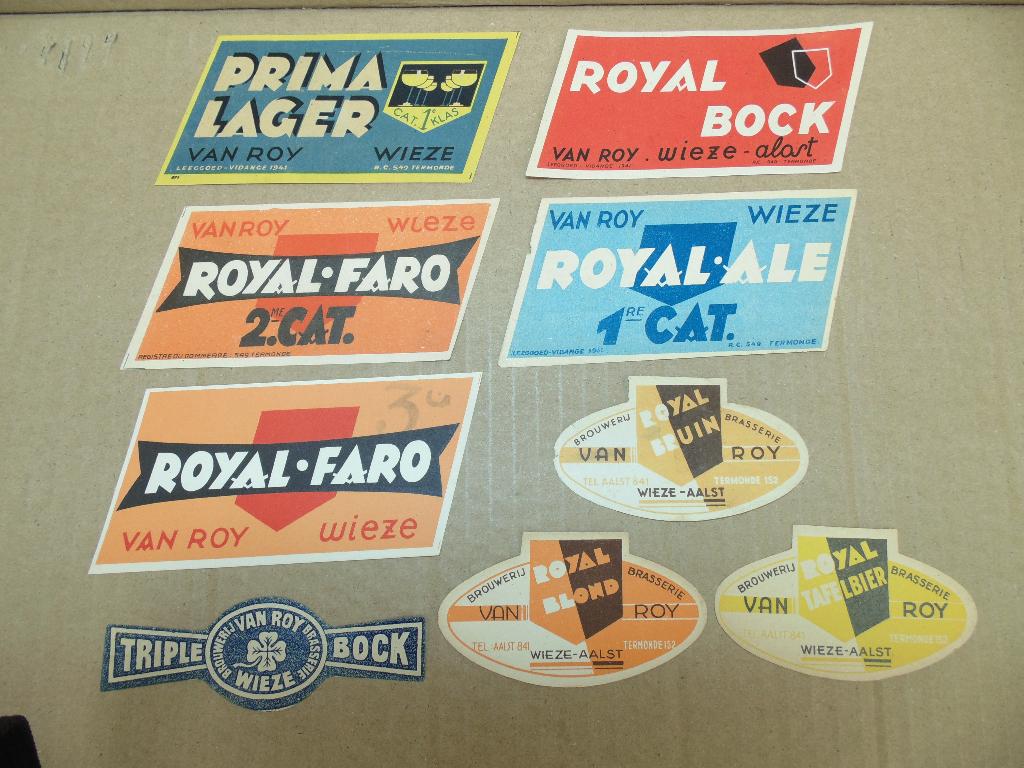 Bieretiketten Brouwerij Van Roy Wieze., Verzamelen, Biermerken, Ophalen of Verzenden, Gebruikt, Overige typen, Overige merken
