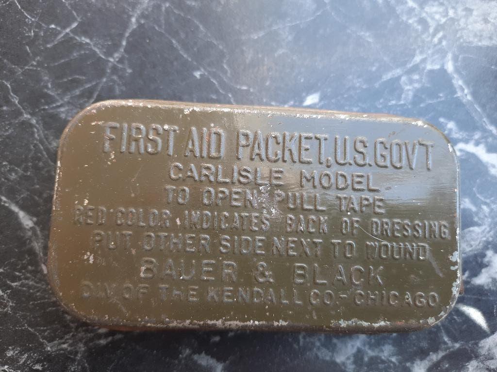 WW2 Amerikaans verbanddoosje / First Aid, Verzamelen, Ophalen of Verzenden, Landmacht, Overige typen