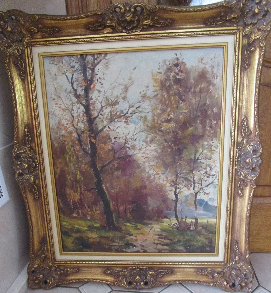 'herfst in het bos' Jean Jaques Foulon (1923 - 1980), Antiek en Kunst, Ophalen, Bijzondere lijst, Landschap, Doek