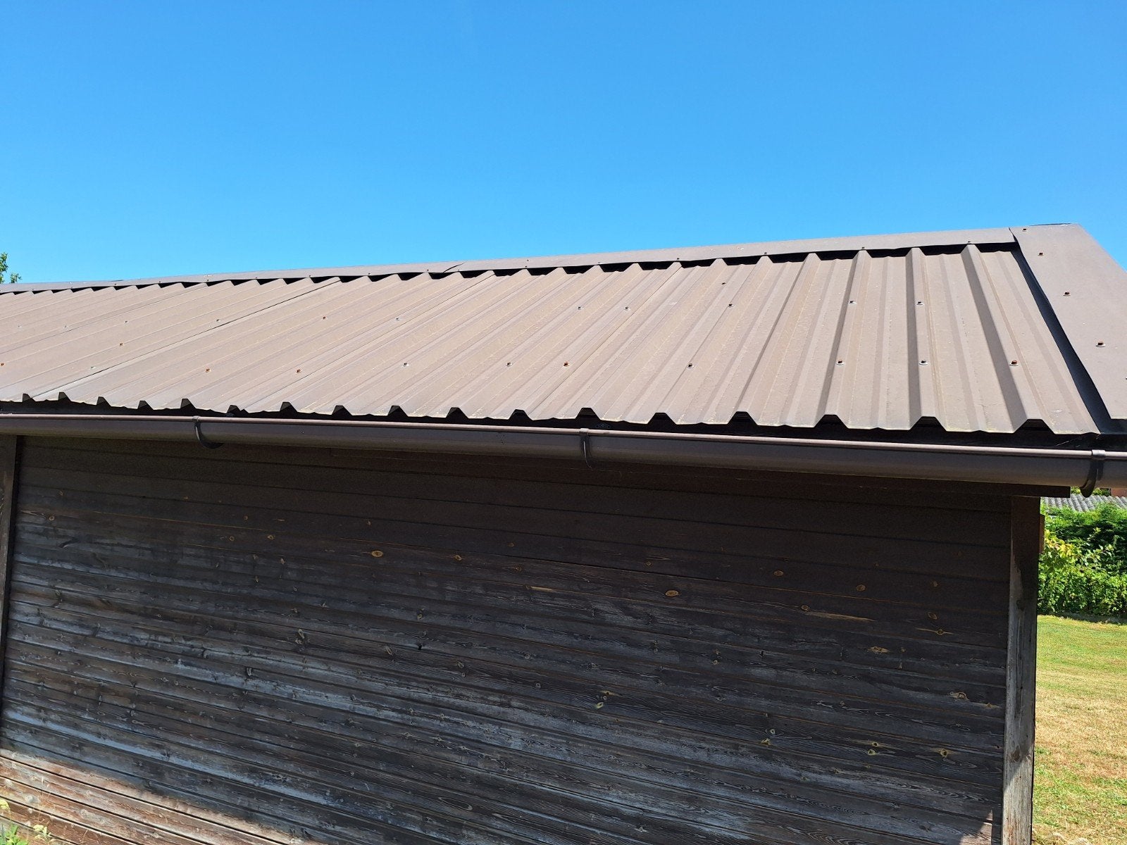 Dakplaten bruin met afwerkingsprofielen 24m2, Gebruikt, Overige kleuren, 15 m² of meer, Metaal