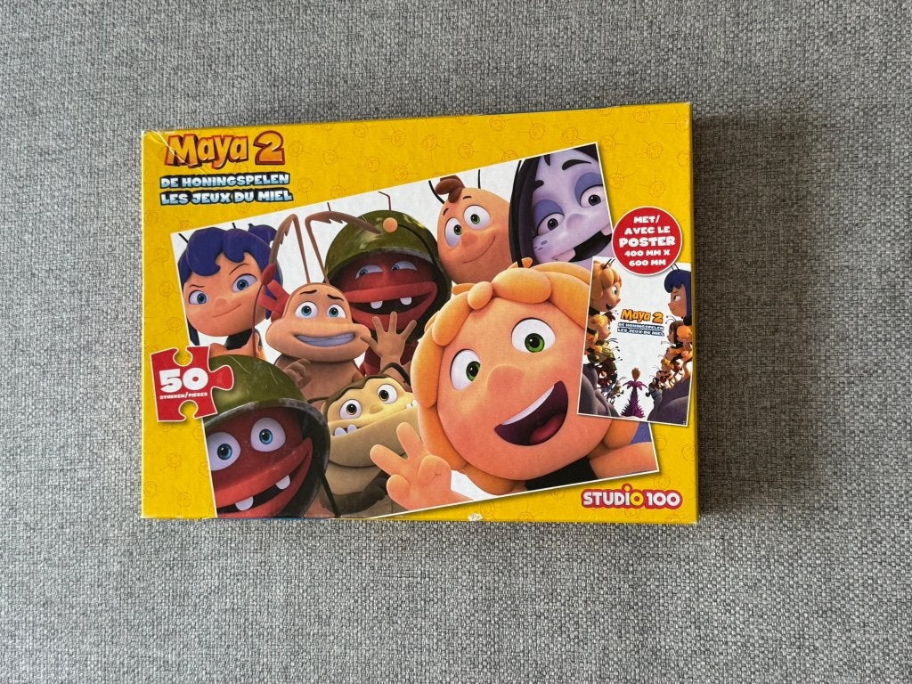195. Puzzel - Studio 100 - Maya de Bij - 50 stuks, Kinderen en Baby's, Speelgoed | Kinderpuzzels, Zo goed als nieuw, 4 tot 6 jaar