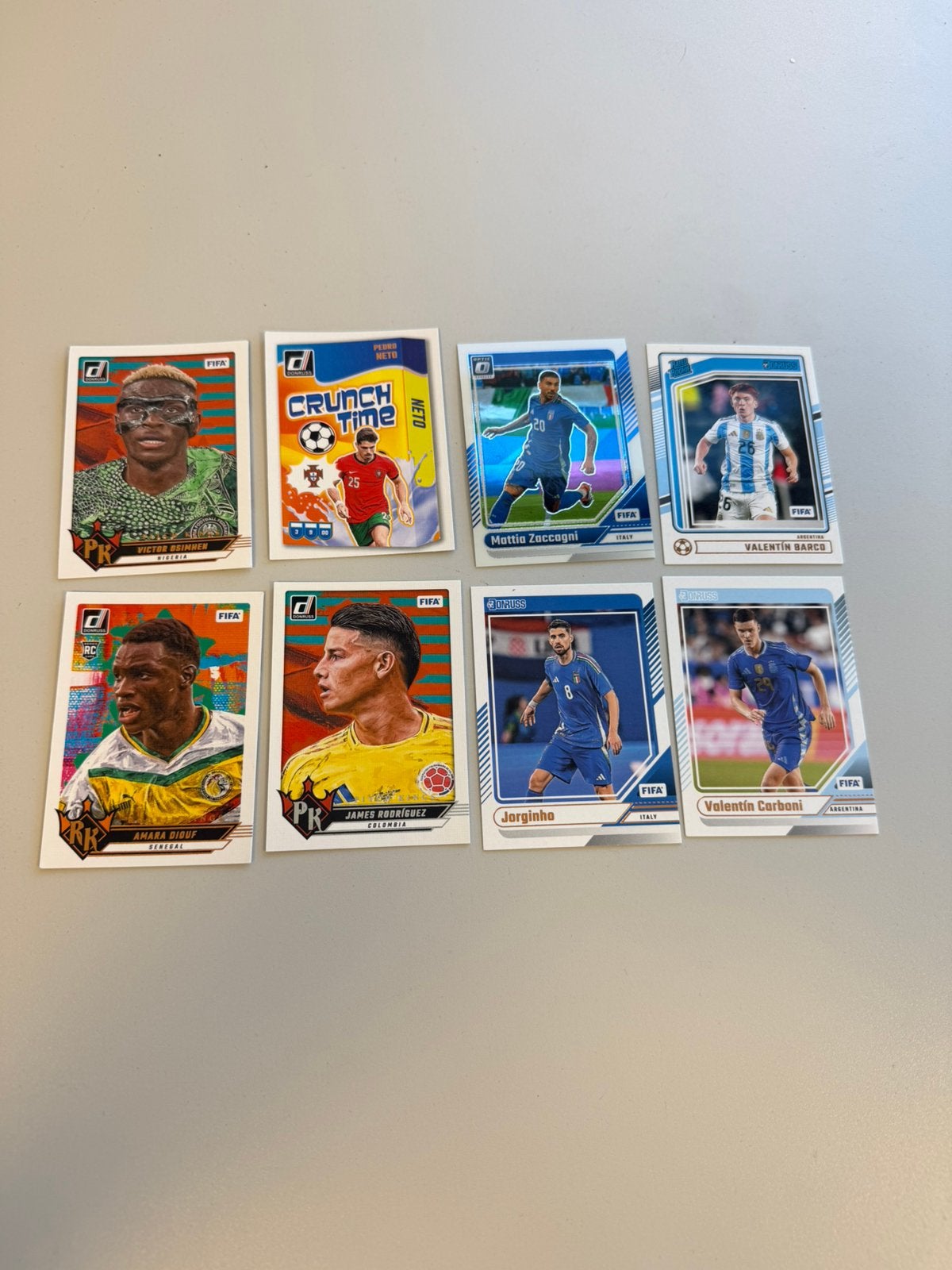Panini Donruss Soccer 2024-25 8 cartes Osimhen Diouf Barco, Enlèvement ou Envoi, Neuf, Cartes de joueur
