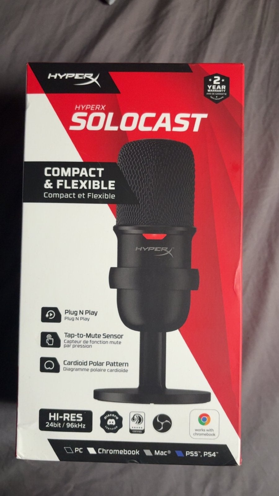 HyperX SoloCast USB – Neuf jamais utilisé – Boîte impeccable, Muziek en Instrumenten, Ophalen, Zo goed als nieuw