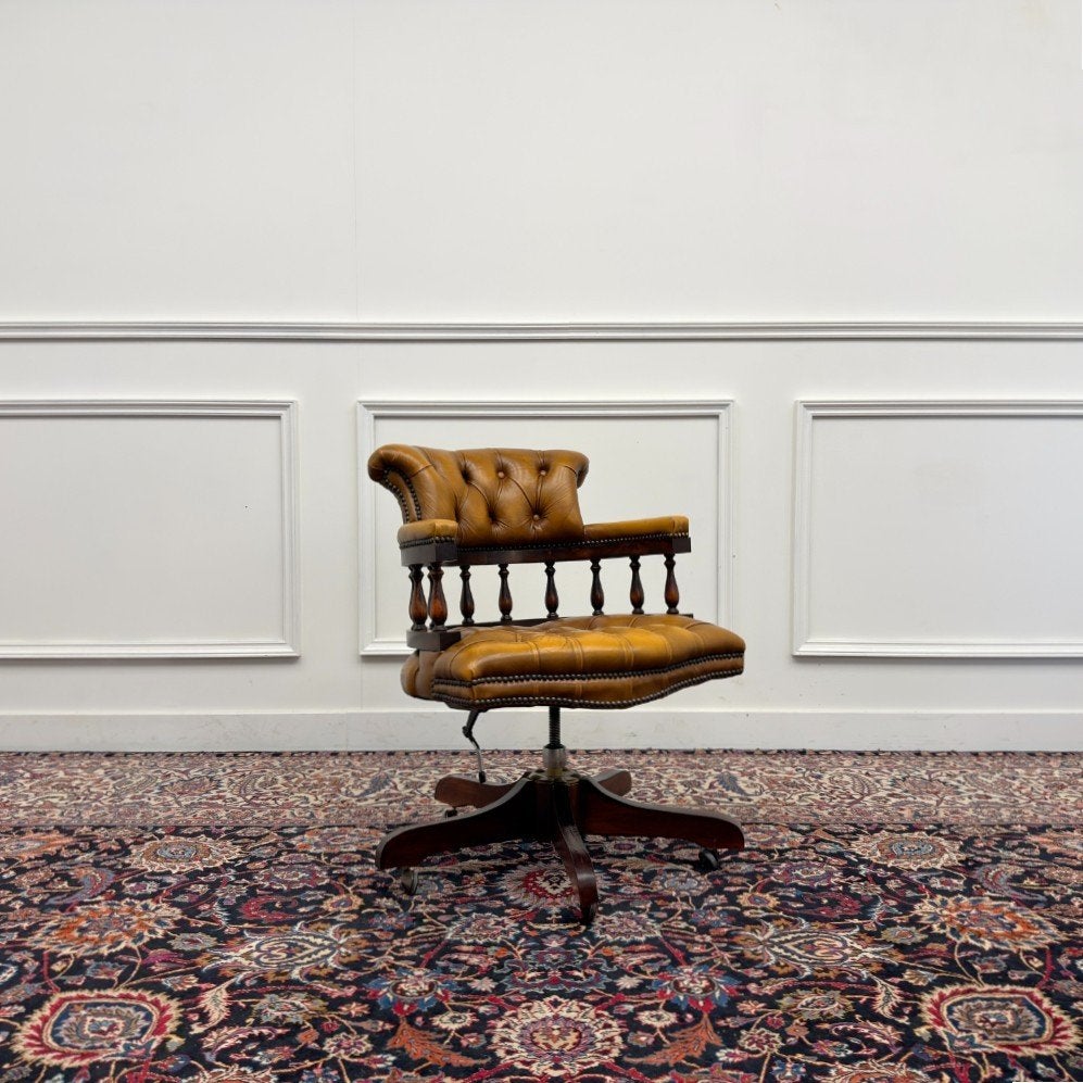Klassiek Engels Chesterfield Bureaustoel, Ophalen of Verzenden