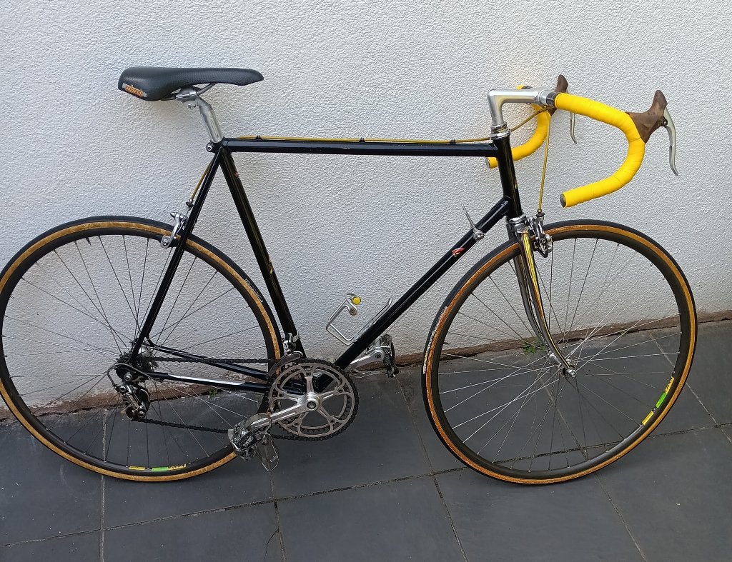 Vintage koersfiets, Fietsen en Brommers, Fietsen | Racefietsen, 28 inch, Velgrem, Zo goed als nieuw, 57 tot 61 cm