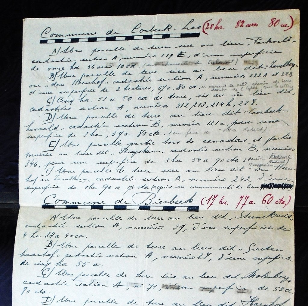 Liste immobilière manuscrite à Louvain - [1932/ ?], Enlèvement ou Envoi, Utilisé
