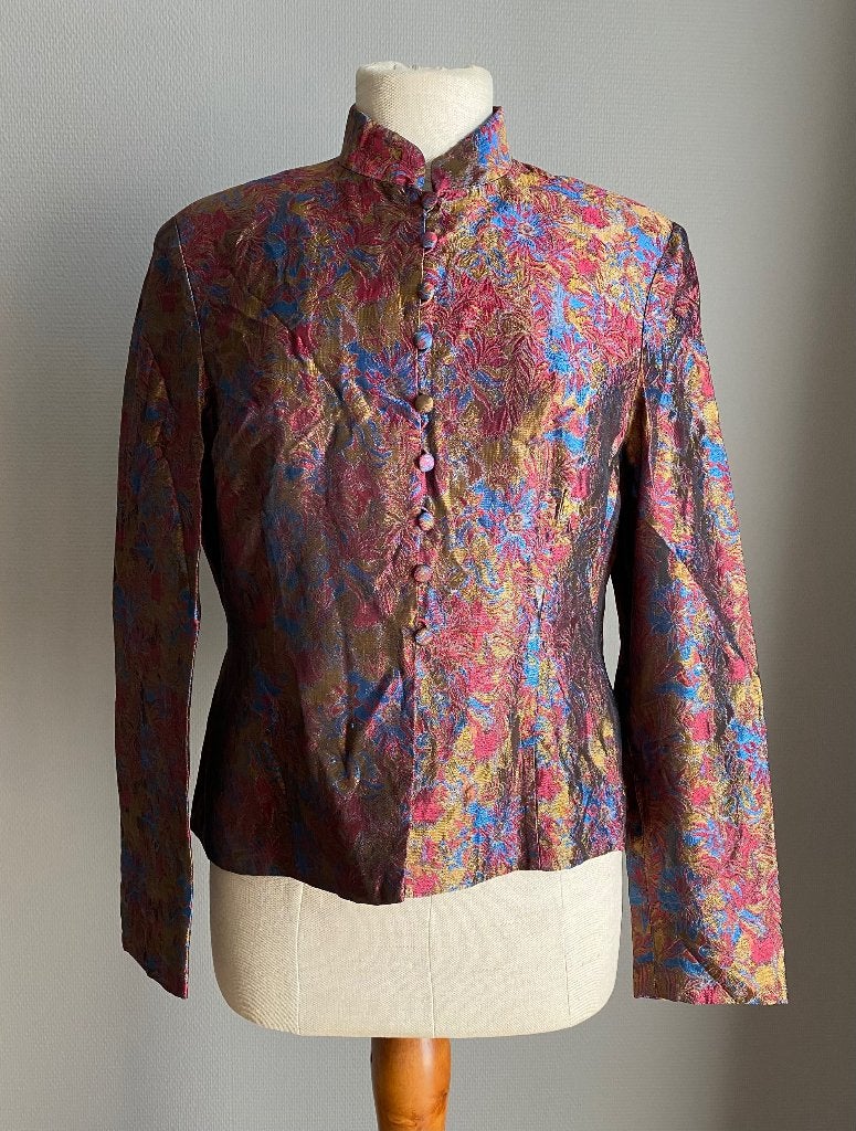 Kleurrijk jasje in zijde Christian Lu maat 40, Kleding | Dames, Jasjes, Kostuums en Pakken, Maat 38/40 (M), Christian Lu, Zo goed als nieuw